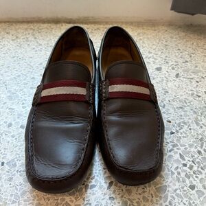 Bally brown leather slipon driver loafers size 13